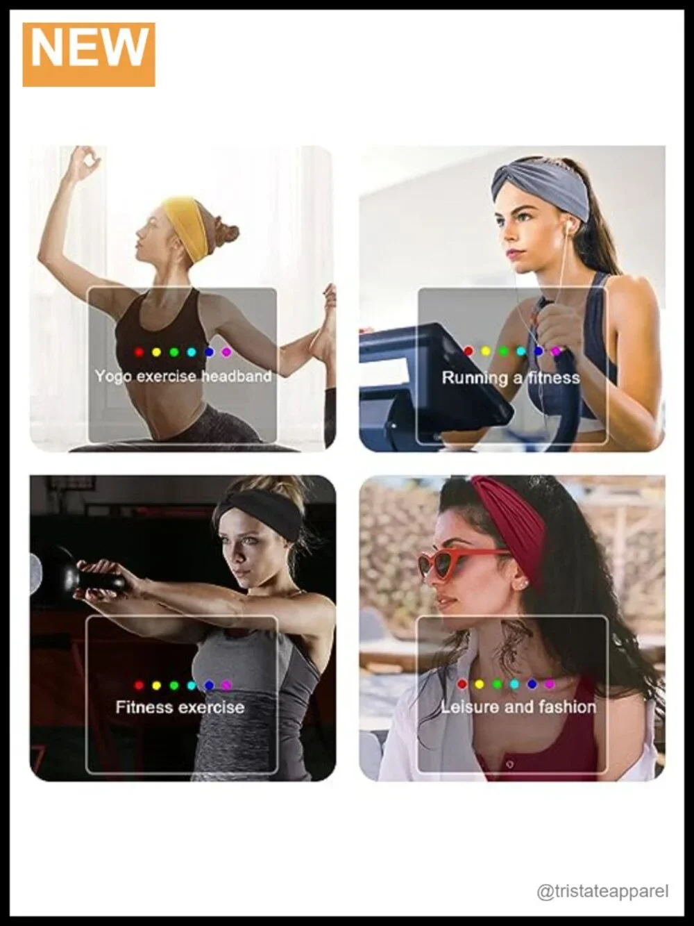 4 Pack Wide Headband Fashion Headscarf Bohemian Elastic Knotted Non-slip for